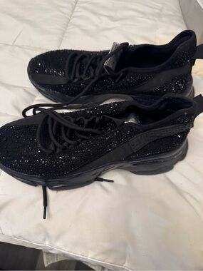 Steve Madden Black Embellished Slip-On Sneakers